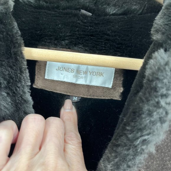 Jones New York Suede Jacket with Furry Lining Women's Medium - Picture 7 of 7